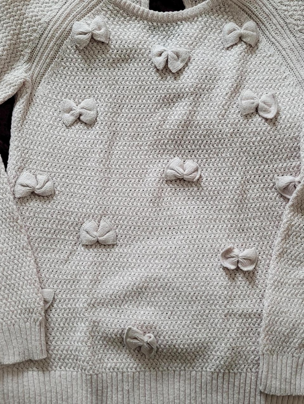 Bow Accent Knit Sweater in Light Pink - Picture 2 of 5